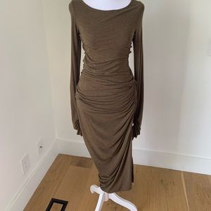 Max Studio Long Sleeve Ruched Dress